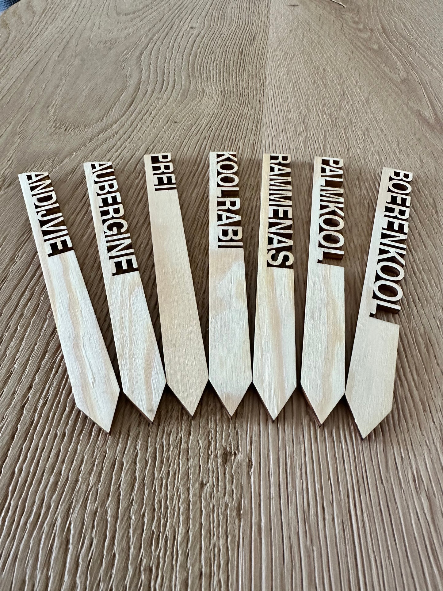 Wooden vegetable labels